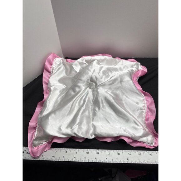 Oakie Dokie Plush Cat Kitten Lovey Security Blanket With Pink Bow Ruffle Trim Sa - Picture 5 of 8